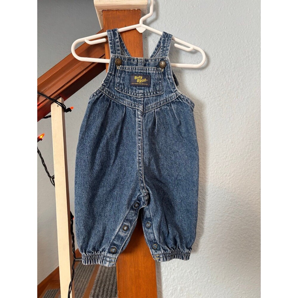 Oshkosh baby b’gosh 3/6 mths denim bubble overalls vintage USA made